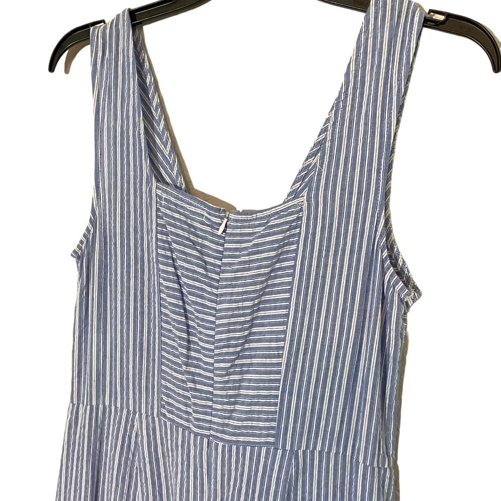 Taylor & Sage Junior’s Seersucker Stripe Jumpsuit Blue White Size M - Picture 6 of 9
